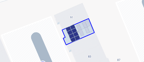 Satellite view of solar panels